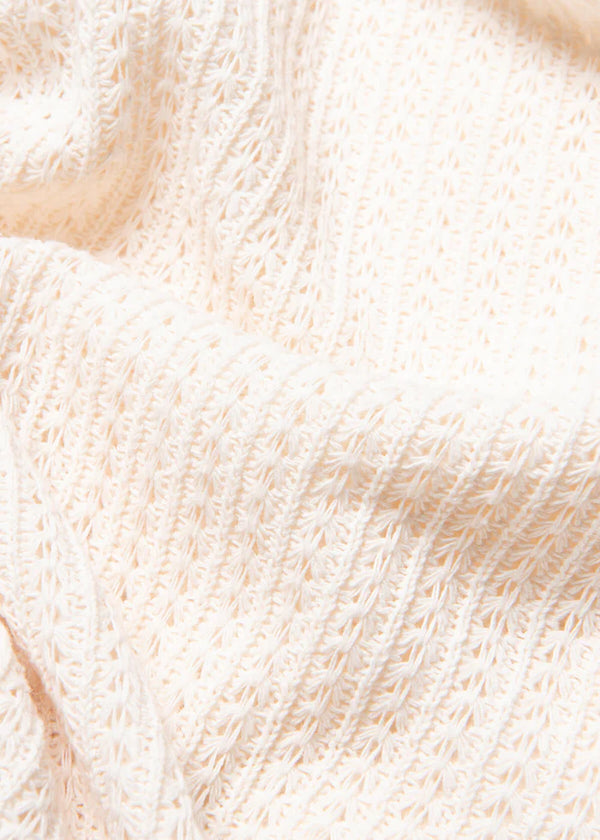 Cream Open Weave Tee