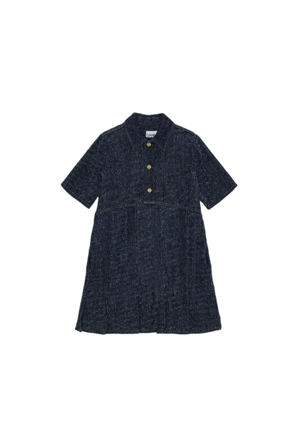Fluffy Denim Mini Dress