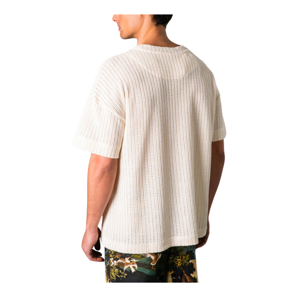 Cream Open Weave Tee