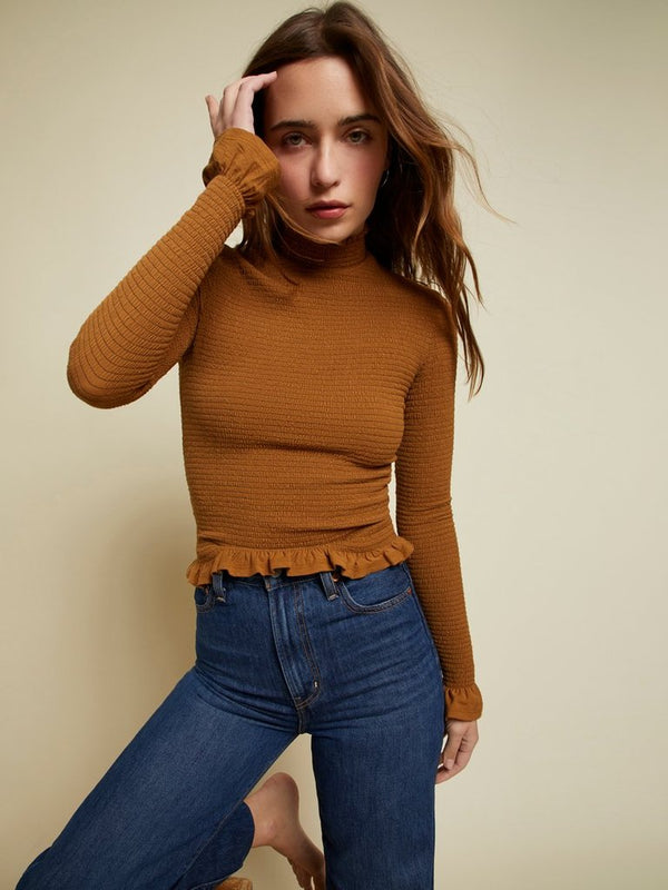 Emmy Smocked Turtleneck