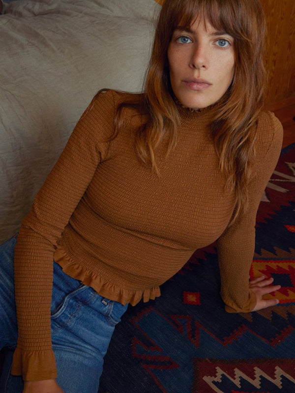 Emmy Smocked Turtleneck