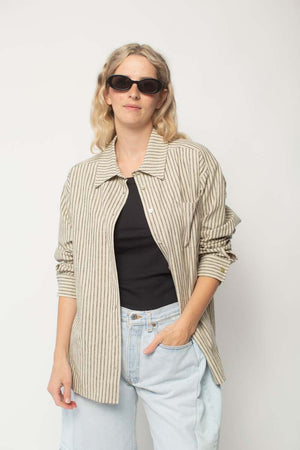 The Linen Stripe Relaxed Shirt