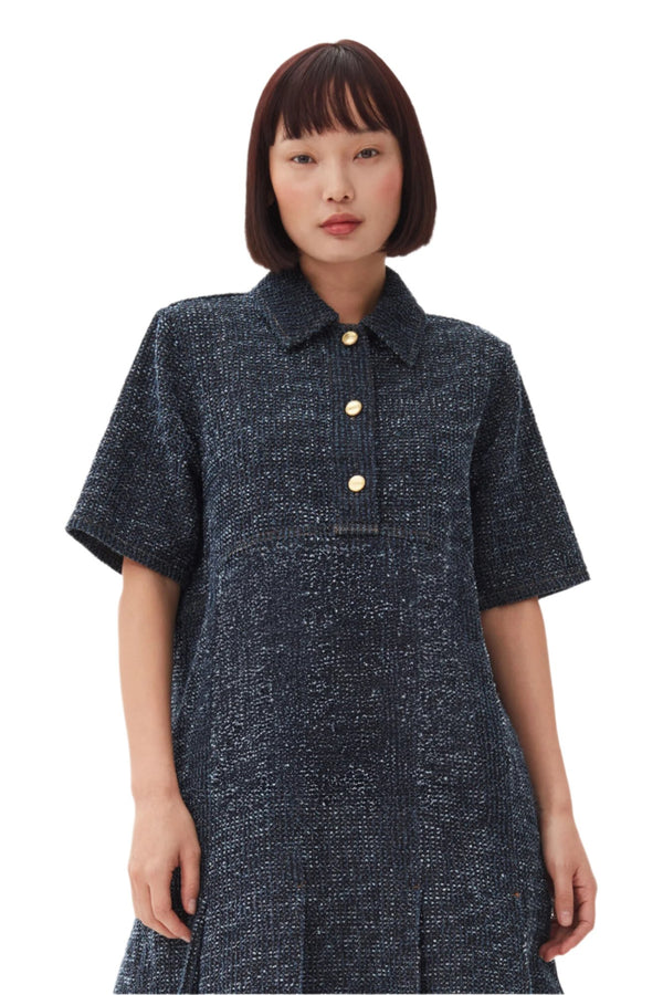 Fluffy Denim Mini Dress