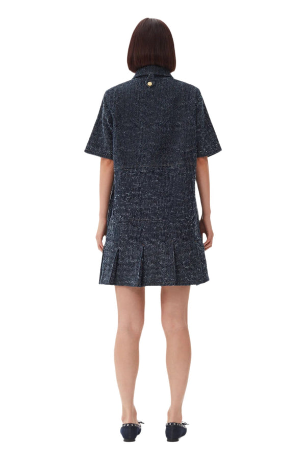 Fluffy Denim Mini Dress