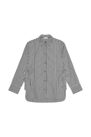 Stripe Cotton Tie String Shirt